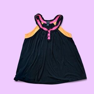 Moda International Black Top with Pink Highlights